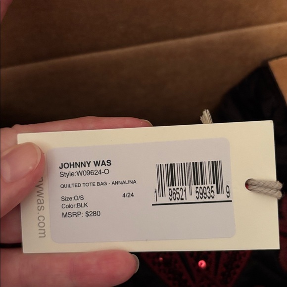 Johnny Was Black Tote with Red Embroidery - Picture 6 of 6